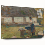 Washing Scene by Lajos Csordák - Rustic Impressionist Art