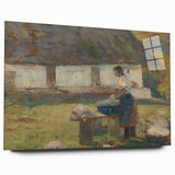 Washing Scene by Lajos Csordák - Rustic Impressionist Art
