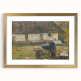 Washing Scene by Lajos Csordák - Rustic Impressionist Art