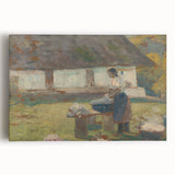 Washing Scene by Lajos Csordák - Rustic Impressionist Art