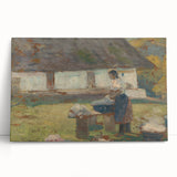 Washing Scene by Lajos Csordák - Rustic Impressionist Art