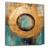 Abstract strokes wall art displayed in acrylic glass from a side view, showcasing vibrant colors and smooth textures, perfect for modern home decor.