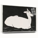 Modern Wall Art – Abstract Black and White Deer Design