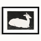 Modern Wall Art – Abstract Black and White Deer Design