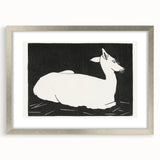 Modern Wall Art – Abstract Black and White Deer Design