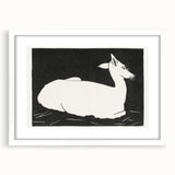 Modern Wall Art – Abstract Black and White Deer Design