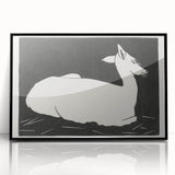 Modern Wall Art – Abstract Black and White Deer Design