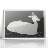 Modern Wall Art – Abstract Black and White Deer Design