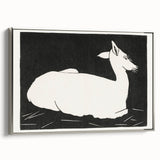 Modern Wall Art – Abstract Black and White Deer Design