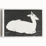 Modern Wall Art – Abstract Black and White Deer Design