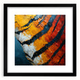 Abstract strokes frame with a black mat, showcasing a modern design that enhances any contemporary decor. Perfect for art enthusiasts and interior styling.