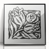 Minimalist Modern Decor – Black and White Floral Abstract Art