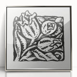 Minimalist Modern Decor – Black and White Floral Abstract Art