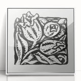 Minimalist Modern Decor – Black and White Floral Abstract Art