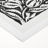 Minimalist Modern Decor – Black and White Floral Abstract Art