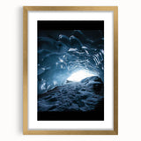 Elegant gold-framed landscape artwork depicting a serene cave scene, showcasing rich colors and intricate details, perfect for home decor or office settings.