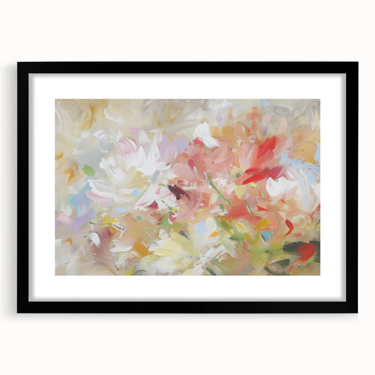 Soft Abstract Floral Living Room Wall Art - Modern Canvas Prints
