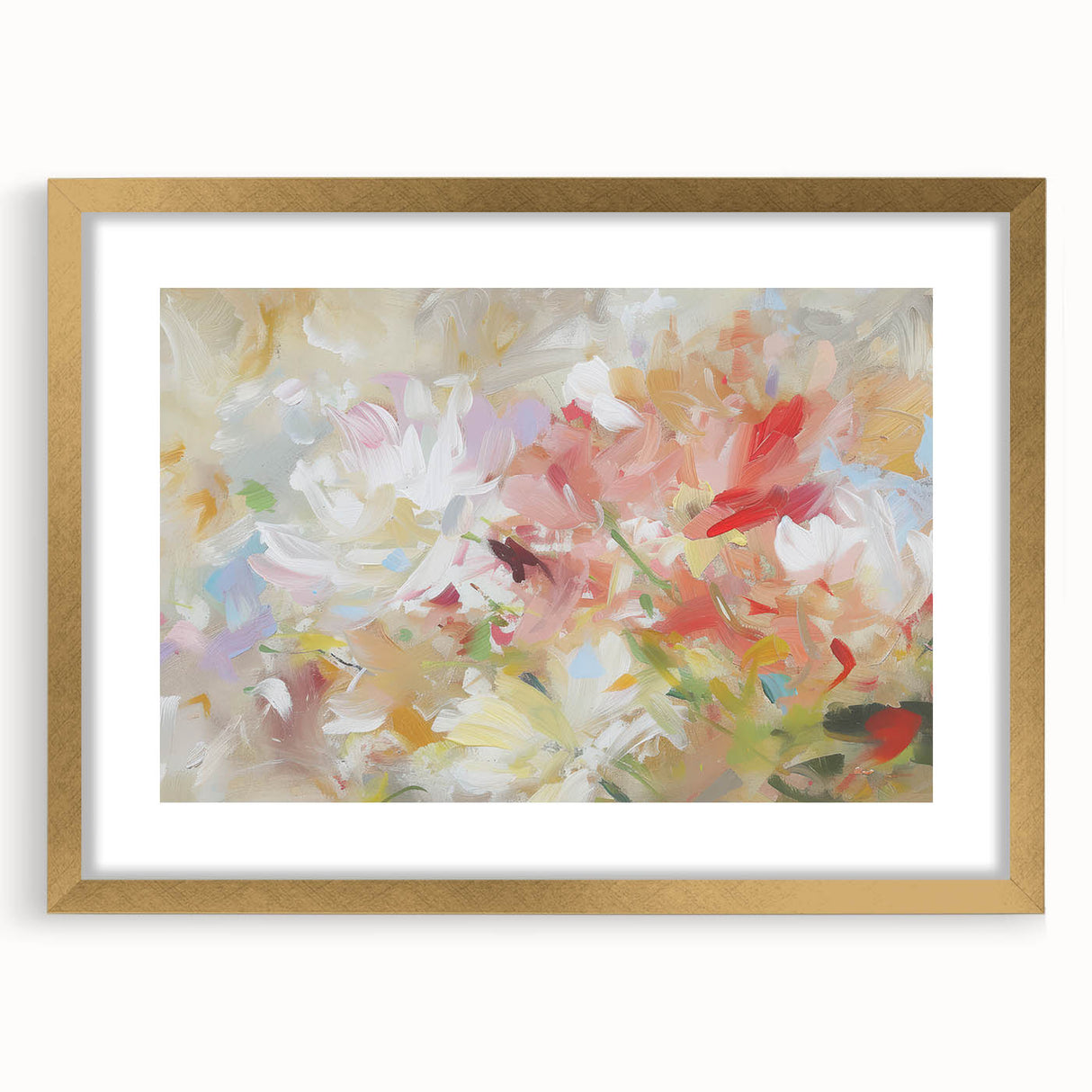 Soft Abstract Floral Living Room Wall Art - Modern Canvas Prints