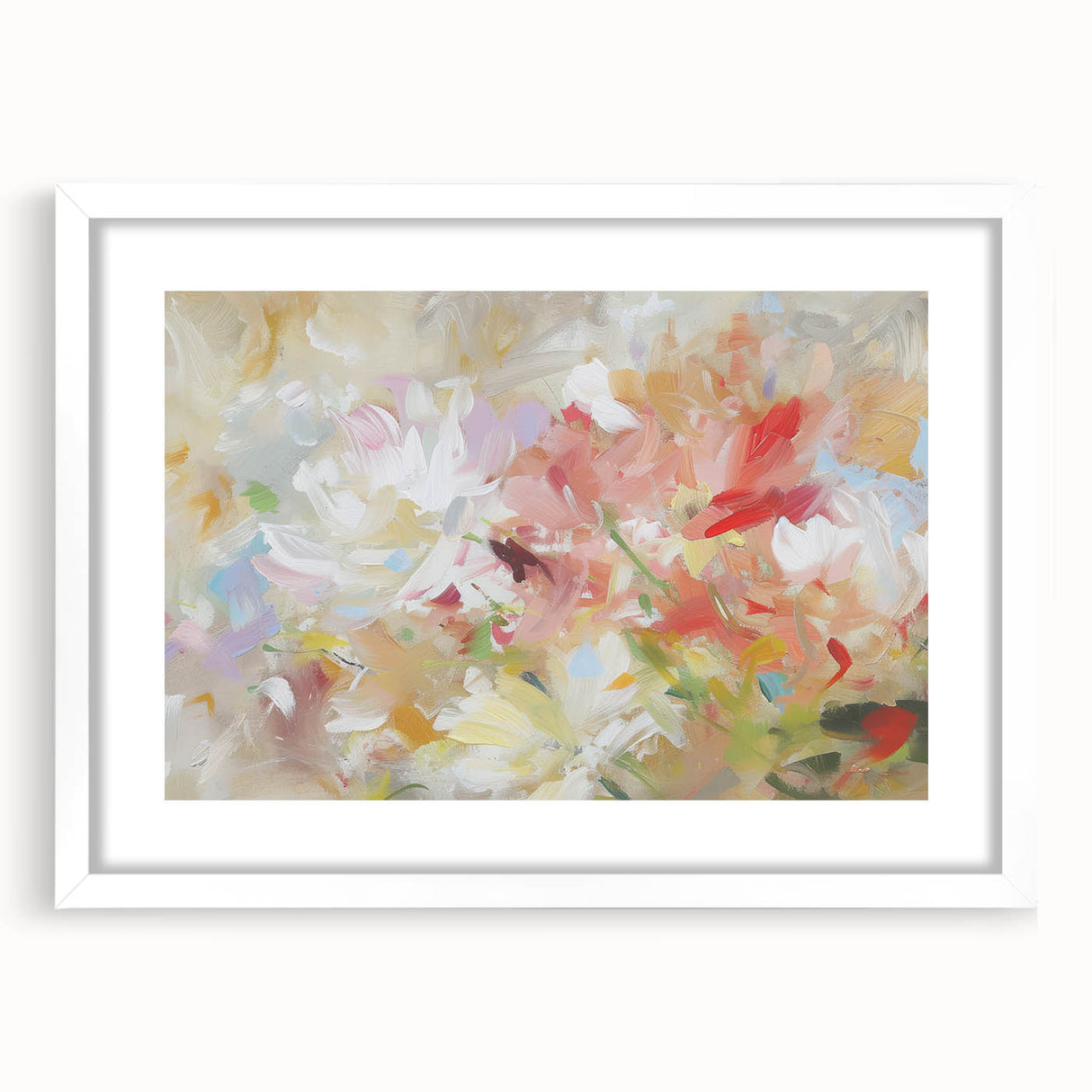 Soft Abstract Floral Living Room Wall Art - Modern Canvas Prints
