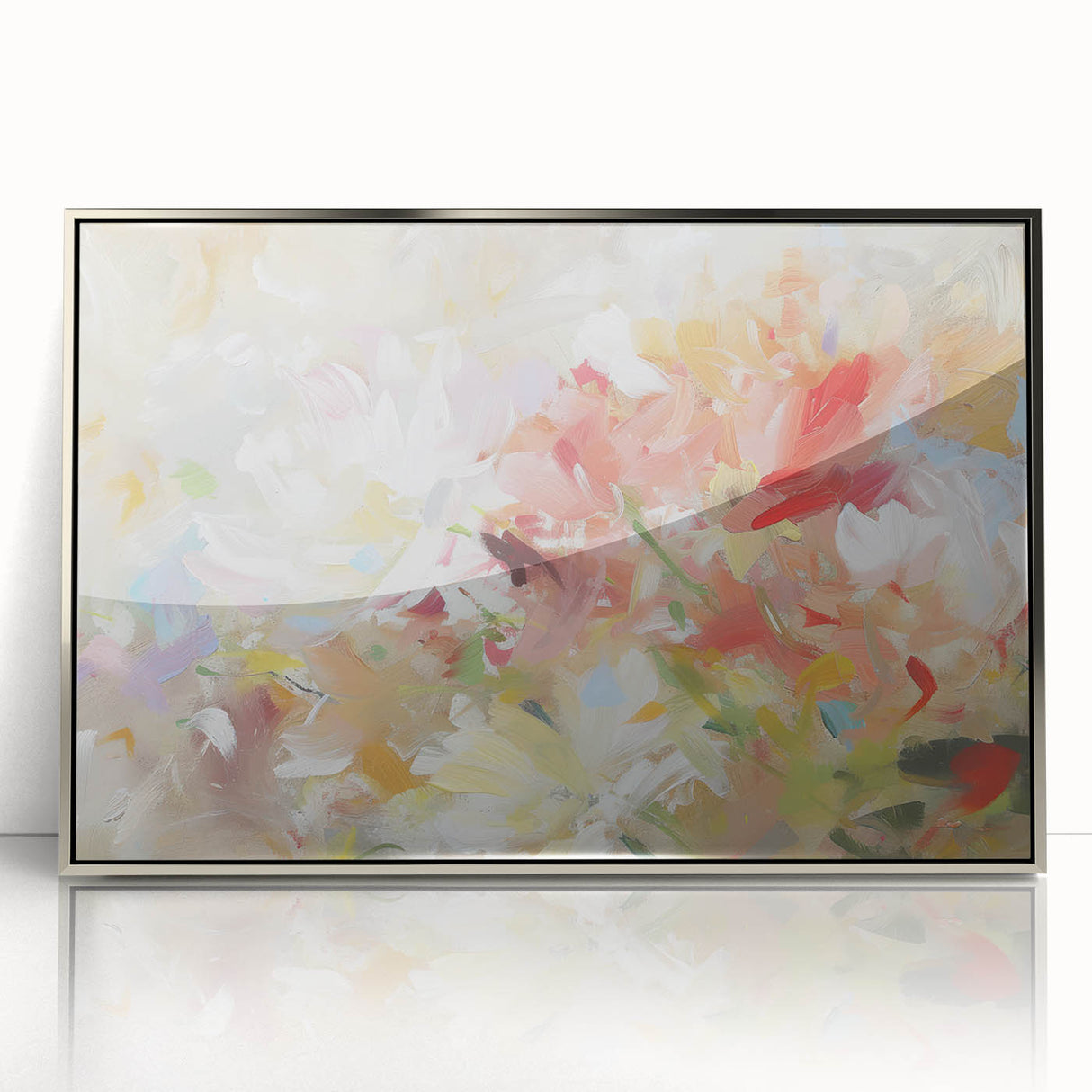 Soft Abstract Floral Living Room Wall Art - Modern Canvas Prints