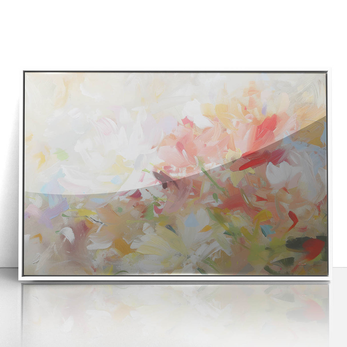 Soft Abstract Floral Living Room Wall Art - Modern Canvas Prints