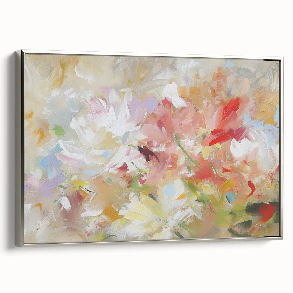 Soft Abstract Floral Living Room Wall Art - Modern Canvas Prints
