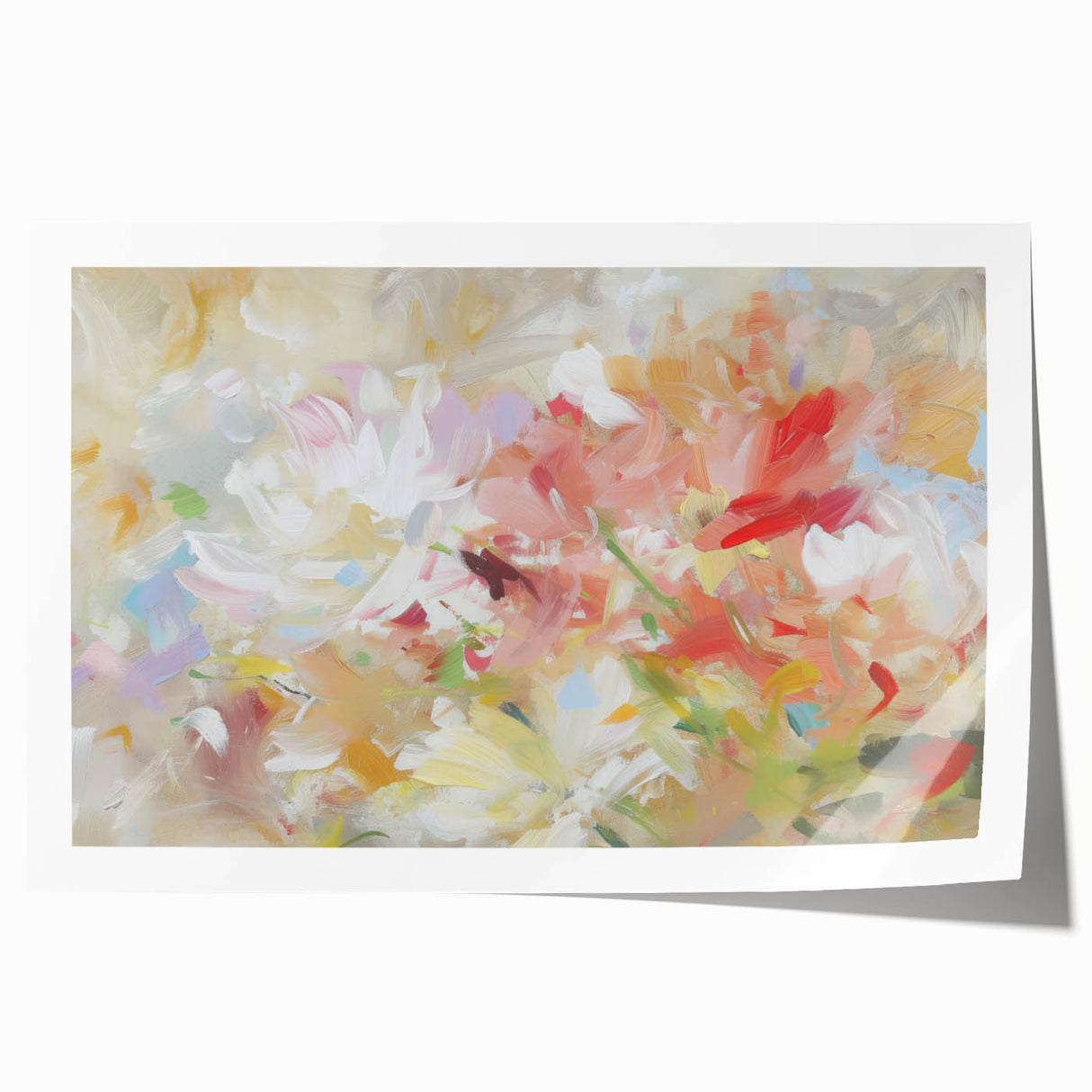 Soft Abstract Floral Living Room Wall Art - Modern Canvas Prints
