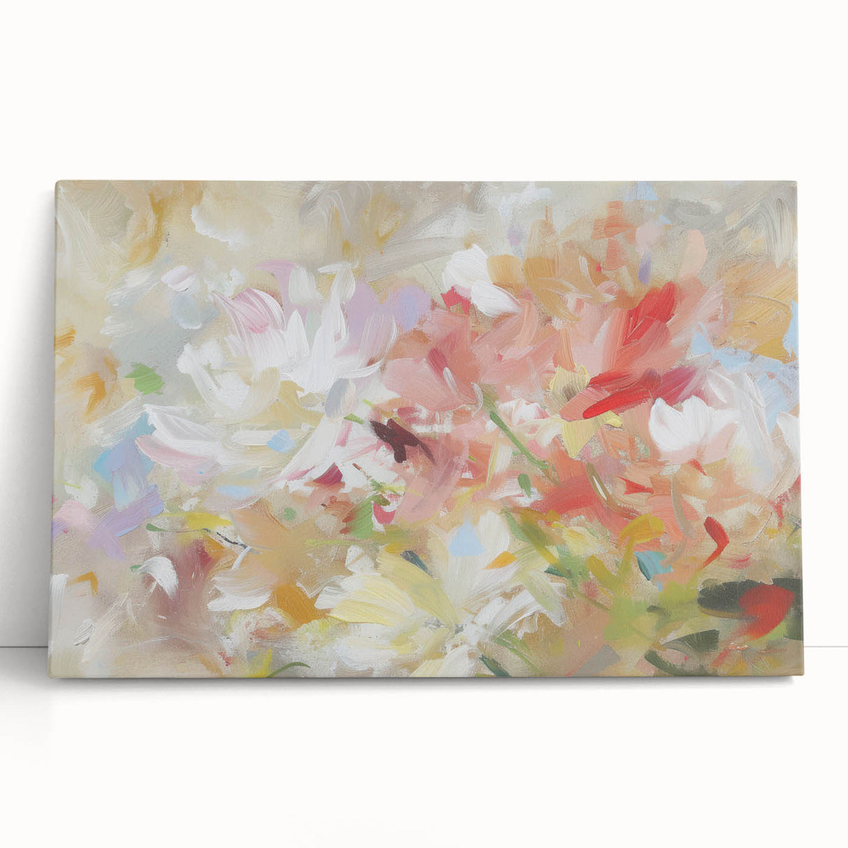 Soft Abstract Floral Living Room Wall Art - Modern Canvas Prints