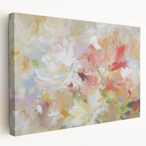 Soft Abstract Floral Living Room Wall Art - Modern Canvas Prints