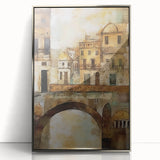 Framed abstract architecture wall art in silver acrylic, showcasing geometric shapes and modern design elements, perfect for contemporary home decor.