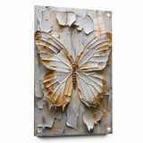 Abstract figurative wall art displayed in a side view, showcasing vibrant colors and unique pin detailing on an acrylic glass surface, ideal for modern decor.