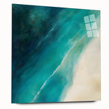Colorful Abstract Wall Art – Coastal Drift in Turquoise & Sand