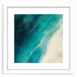 Colorful Abstract Wall Art – Coastal Drift in Turquoise & Sand