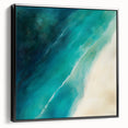 Colorful Abstract Wall Art – Coastal Drift in Turquoise & Sand