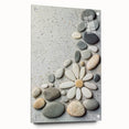 Acrylic landscape artwork depicting serene beaches, showcased in a side view with decorative pins, perfect for coastal-themed home decor.