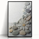 Framed acrylic artwork showcasing a serene beach landscape, featuring vibrant colors and detailed textures, set in a sleek black frame for modern decor.