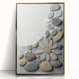 Framed acrylic artwork depicting a serene beach landscape with golden accents, showcasing vibrant colors and intricate details, ideal for coastal-themed decor.