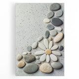 Stretched canvas artwork depicting a serene beach landscape at sunset, showcasing vibrant colors of orange and blue, perfect for coastal home decor or art enthusiasts.