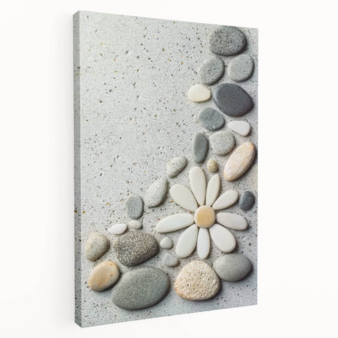 Stretched canvas artwork showcasing a serene beach landscape with vibrant colors and gentle waves, displayed in a side view to highlight its depth and texture. Perfect for coastal home decor.