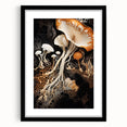Extra large abstract art print featuring textured swirls in vibrant colors on a framed canvas, ideal for living room decor.