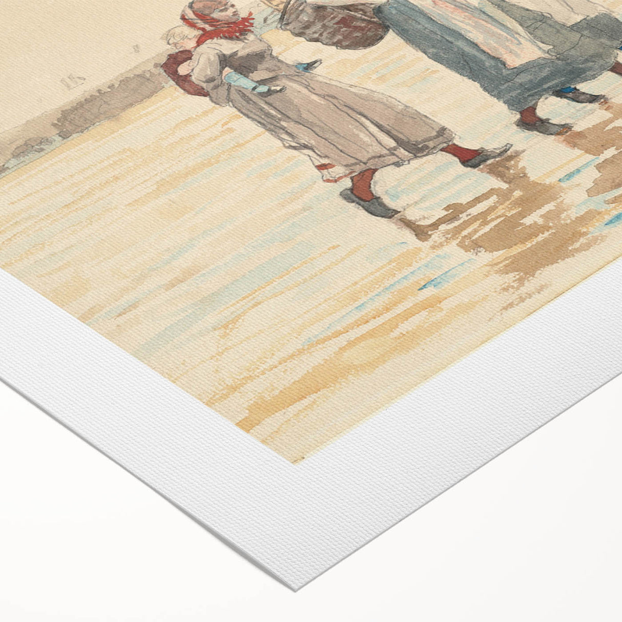 Four Fishwives on the Beach Realism Art Print - Winslow Homer Coastal Scene