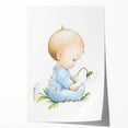 Baby with Flowers Nursery Wall Art – Kids Room & Baby Room Decor