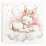 Sleeping Bunny - Kids Room Wall Art Canvas and Framed Options