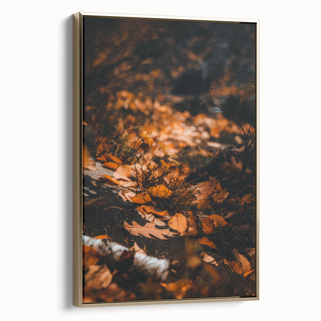 Framed canvas depicting a vintage landscape scene in fall colors, ideal for bedroom wall art.