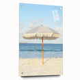 Large abstract wall art on acrylic glass featuring swirling blue and white patterns.