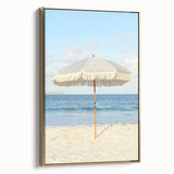Framed canvas depicting a vintage landscape painting with muted earth tones, ideal for bedroom wall art.