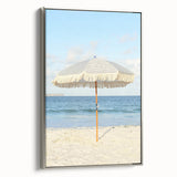 Landscape art painting featuring a colorful summer scene on framed canvas, suitable for brightening a living room.