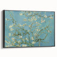 Black and white framed canvas of a vintage-style landscape painting, ideal for bedroom wall art.