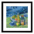 Modern Wall Art – Vibrant Still Life with Bottles and Fruit