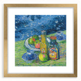 Modern Wall Art – Vibrant Still Life with Bottles and Fruit